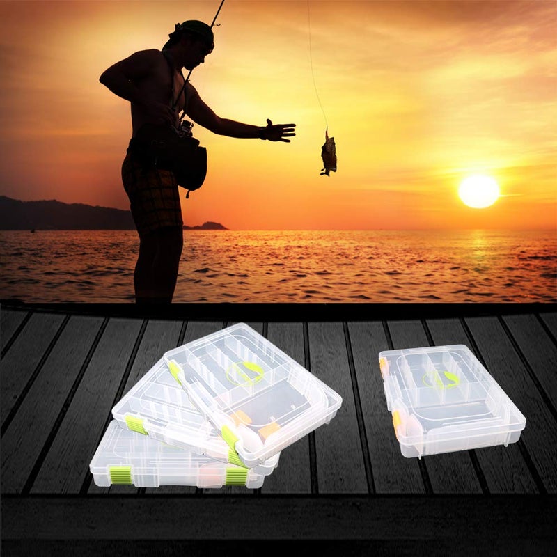YVLEEN Fishing Tackle Boxes - 3600 3700 Tackle Box Plastic Storage Organizer Box with Removable Dividers - 2packs/4packs Tackle Trays - Included 2pcs of Extra Clip - Image 5